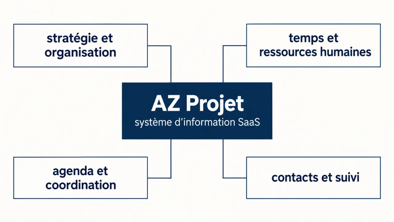 AZ Projet et ses modules de stratégie, ressources humaines, agenda et suivi des contacts