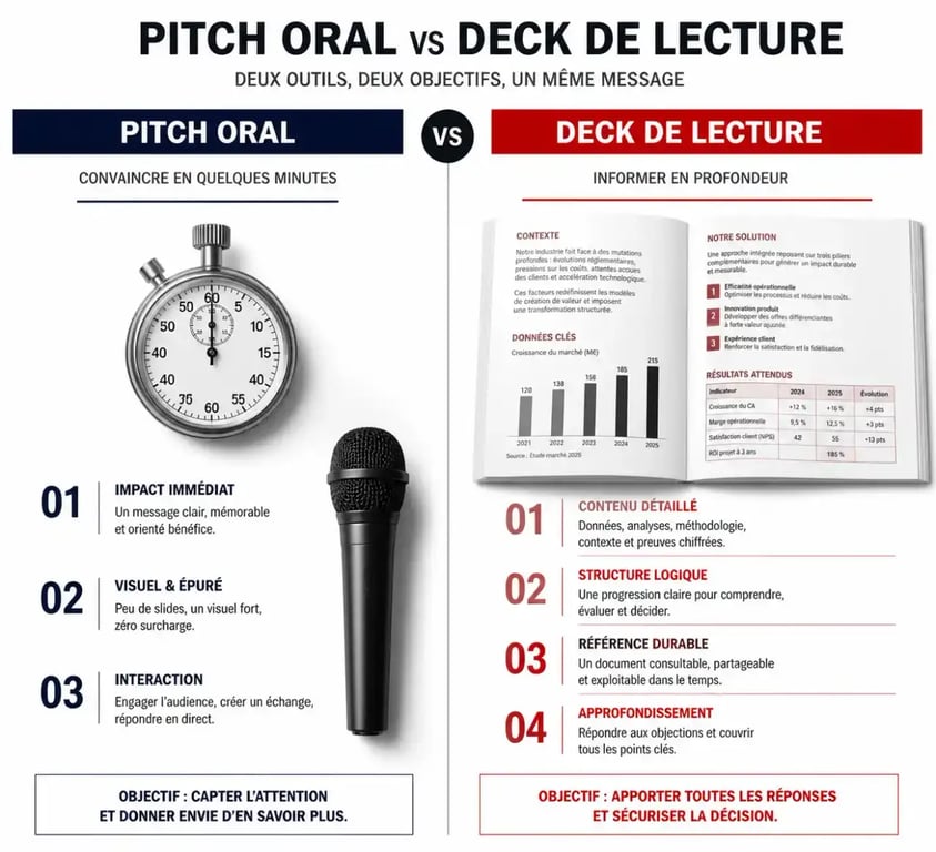 Comparaison entre pitch oral et deck de lecture pour une levée de fonds