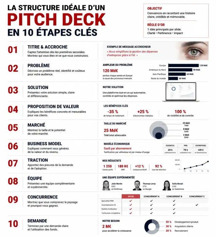 Structure idéale d'un pitch deck investor ready pour une levée de fonds