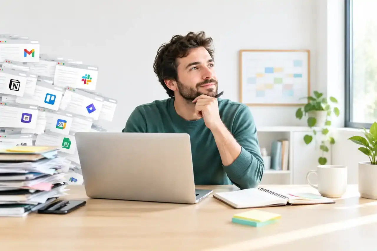 Bureau organisé avec agenda et ordinateur pour planifier son activité indépendante