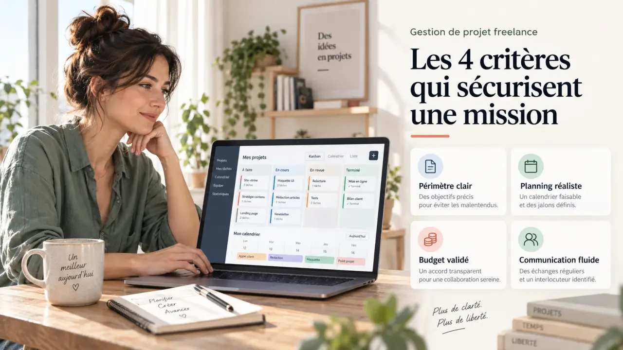 Gestion de projet freelance : les 4 critères qui sécurisent une mission